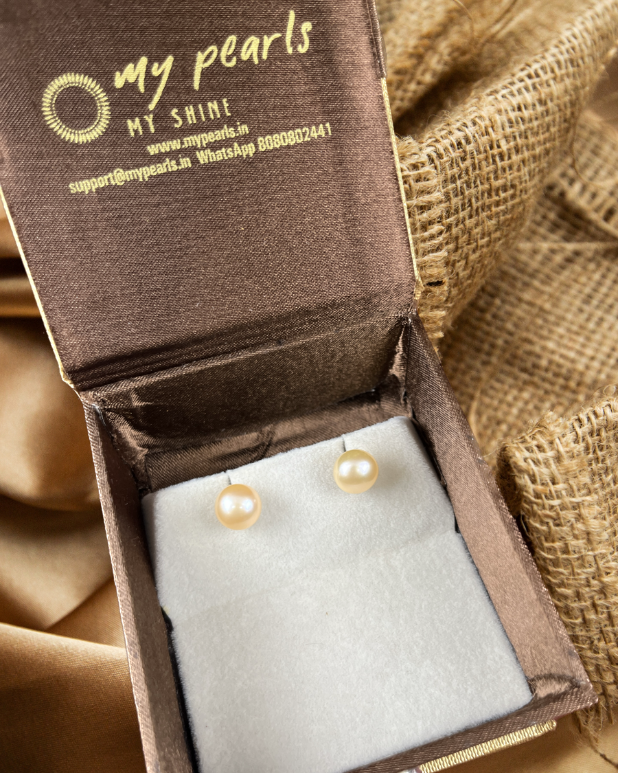 My Pearls Classic 9 mm Pink Pearl Studs