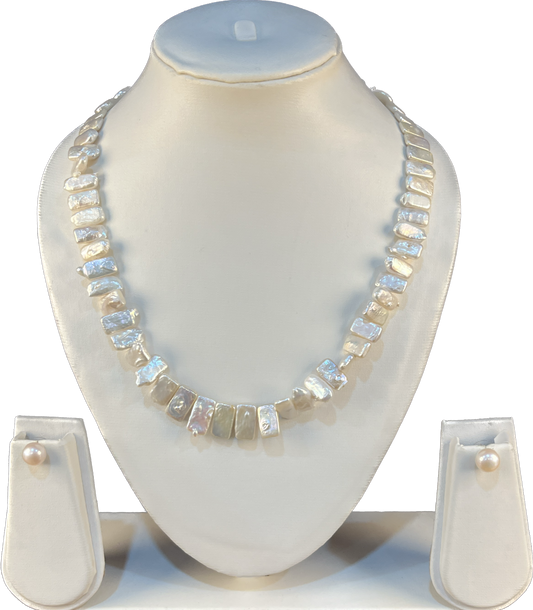 Cosima - White Biwa Pearls Set