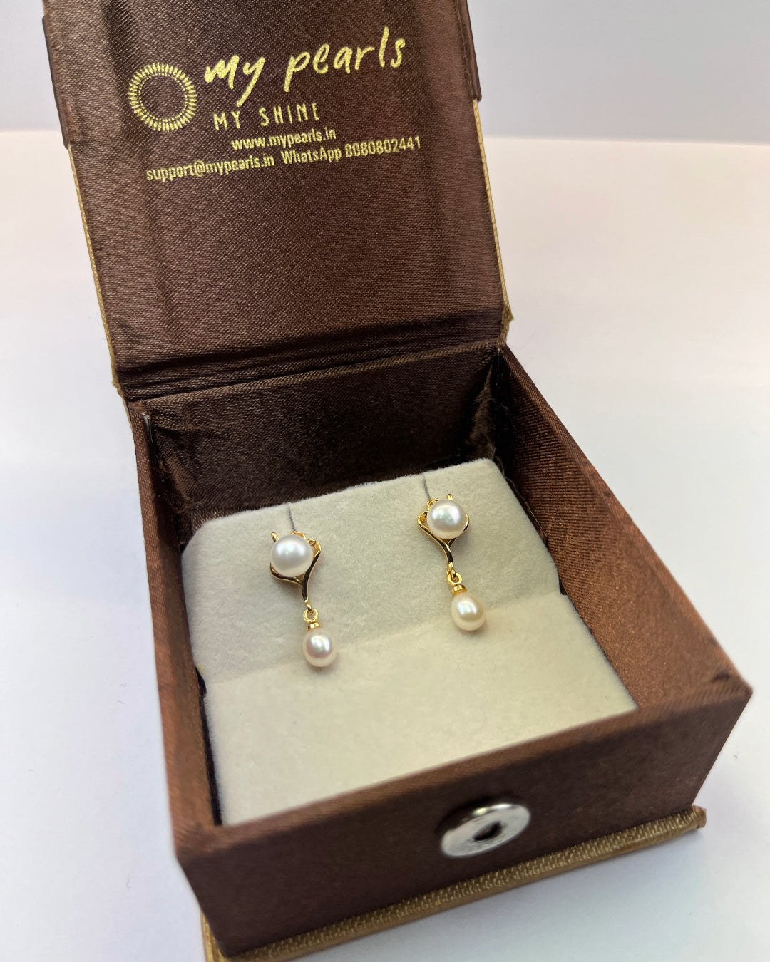 Lovable Cutesy White Pearl Hangings - Real Pearl Earrings