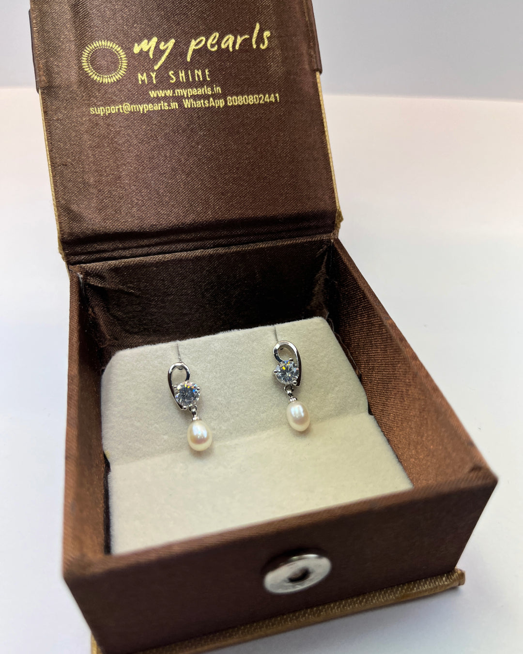 Adorable White Pearl Hangings - Real Pearl Earrings