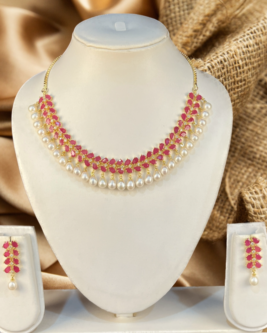 My Pearls Breathtaking Hanging White Pearl Set