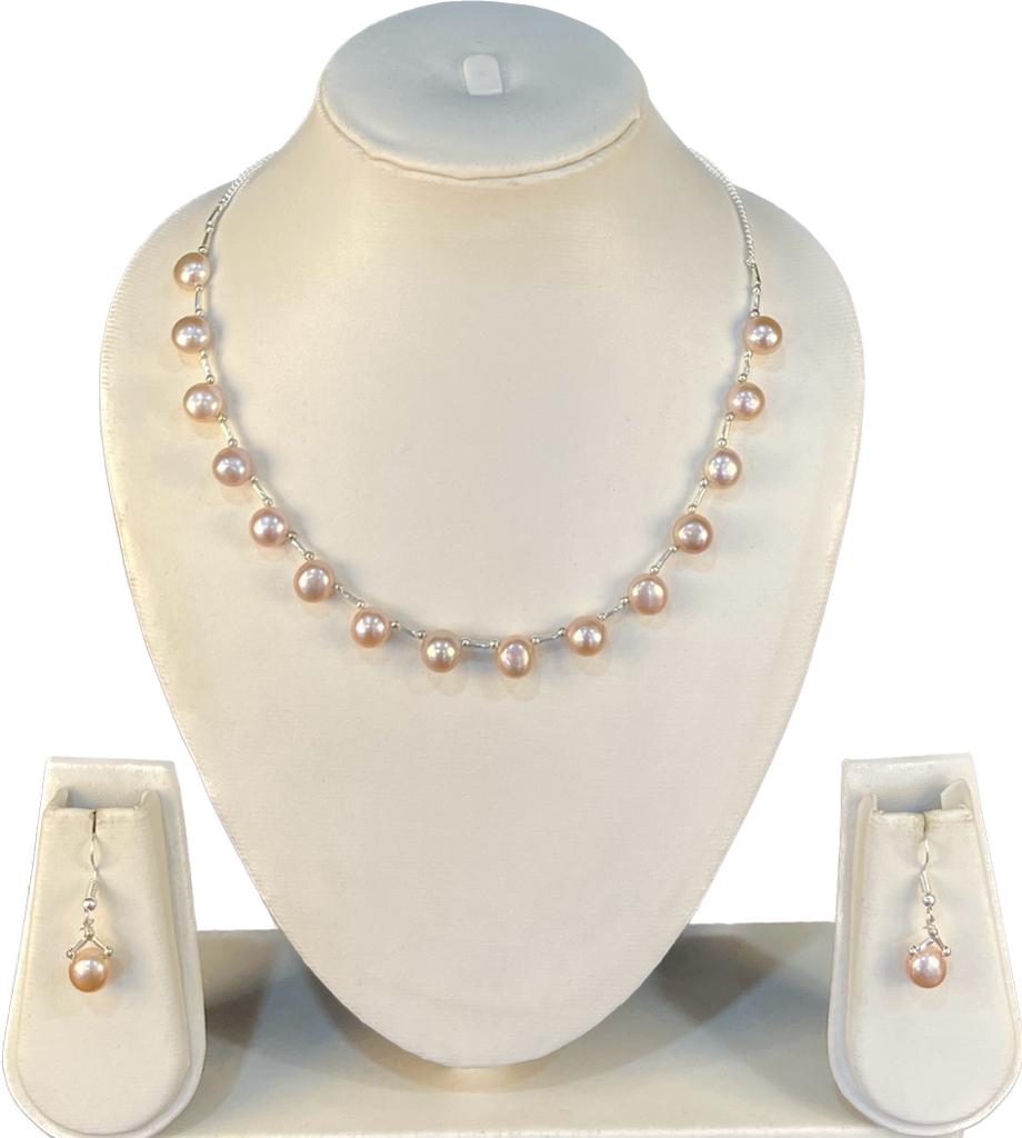 My Pearls Minimalistic 7 mm Pink Pearl Set