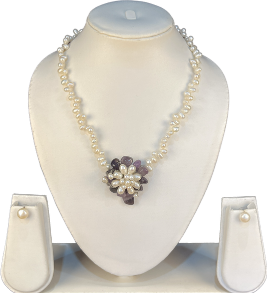 Bellini - Elegant Freshwater Pearls Single Liner Necklace Set