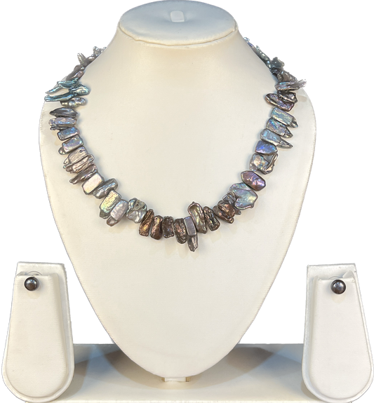 Alina - Black Biwa Pearls Set