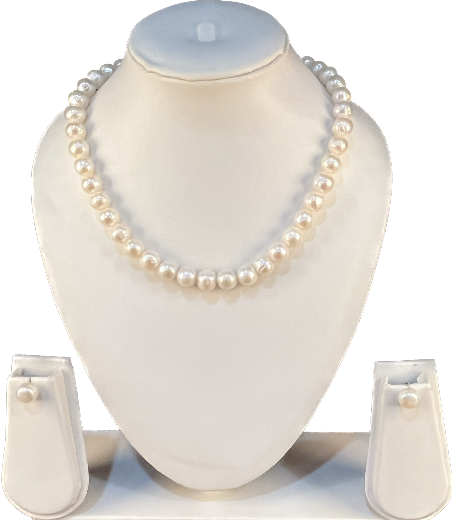 Rumi - Large Size 10 mm White Round Pearl Set