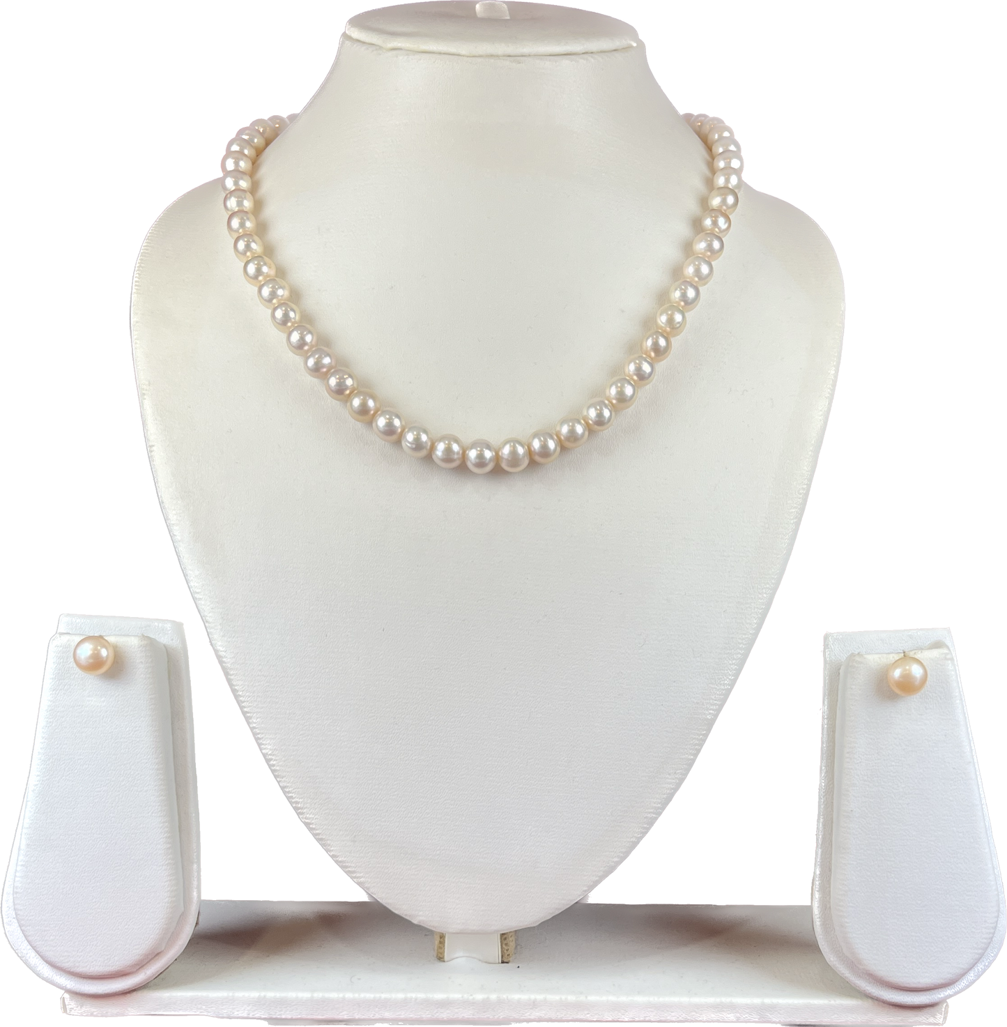 Appealing 8 mm Light Pink Round Real Pearl Set
