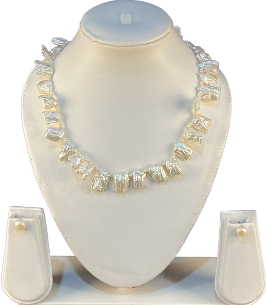 Astrid - White Biwa Pearls Set
