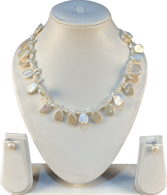 Nomi - White Biwa Pearls Set