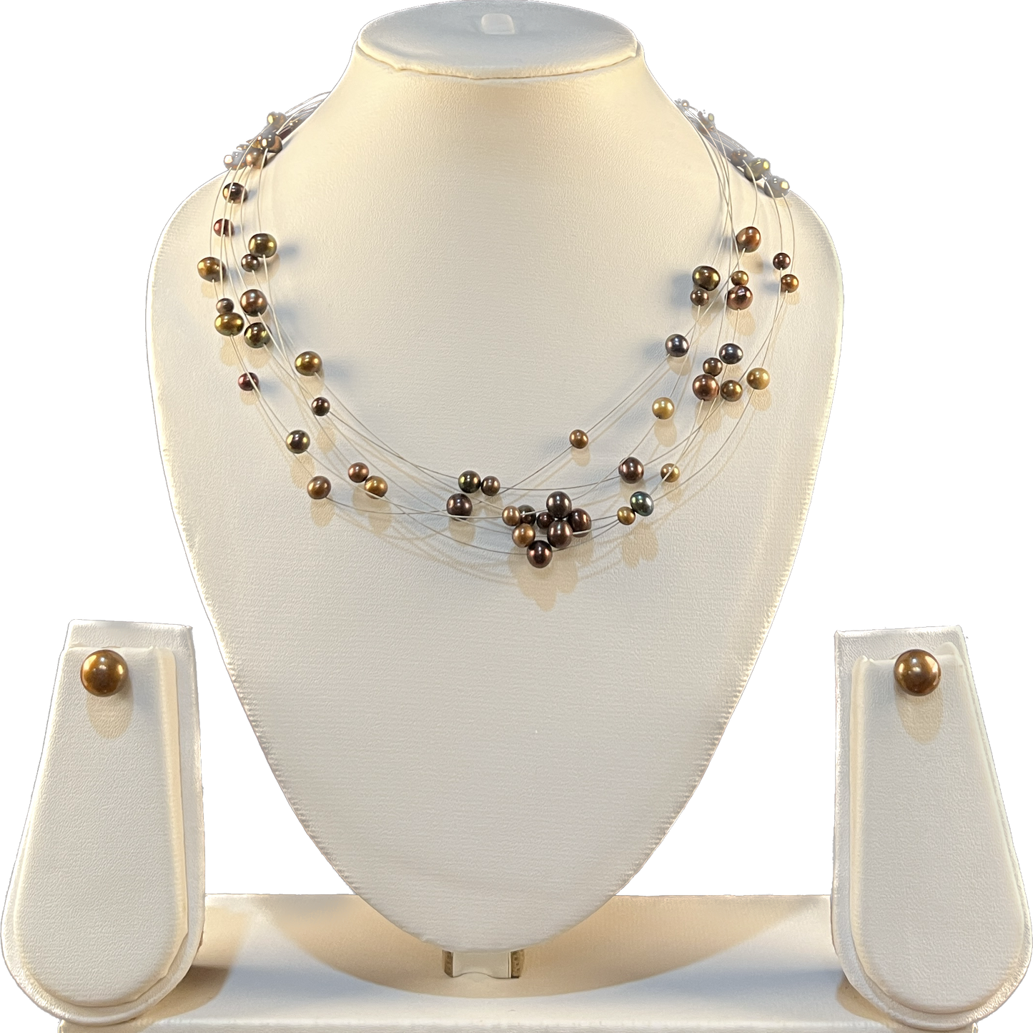 Linda - Sassy Muti Line Brown Pearl Set