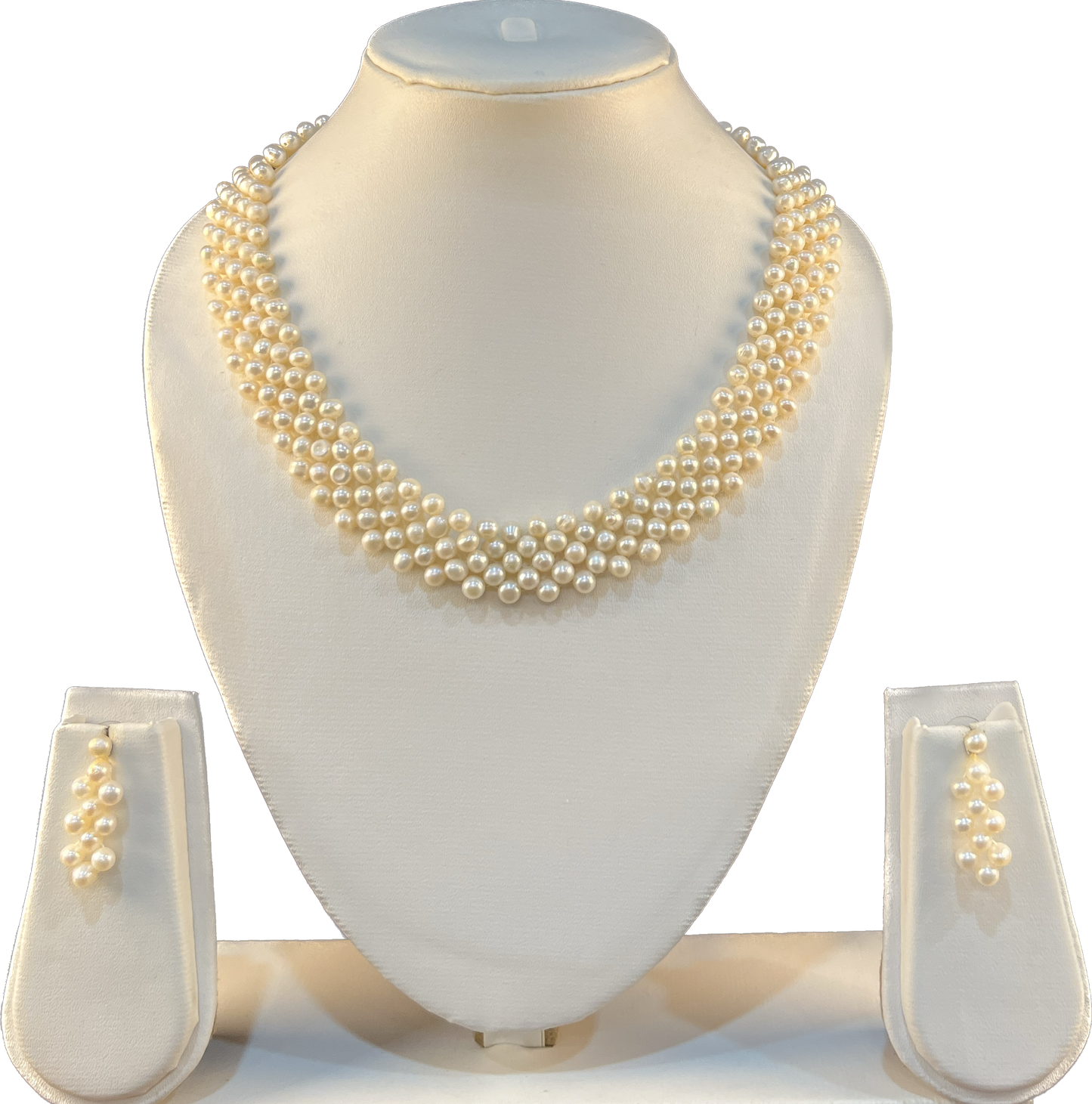 Amidala - Netted White Pearl Set
