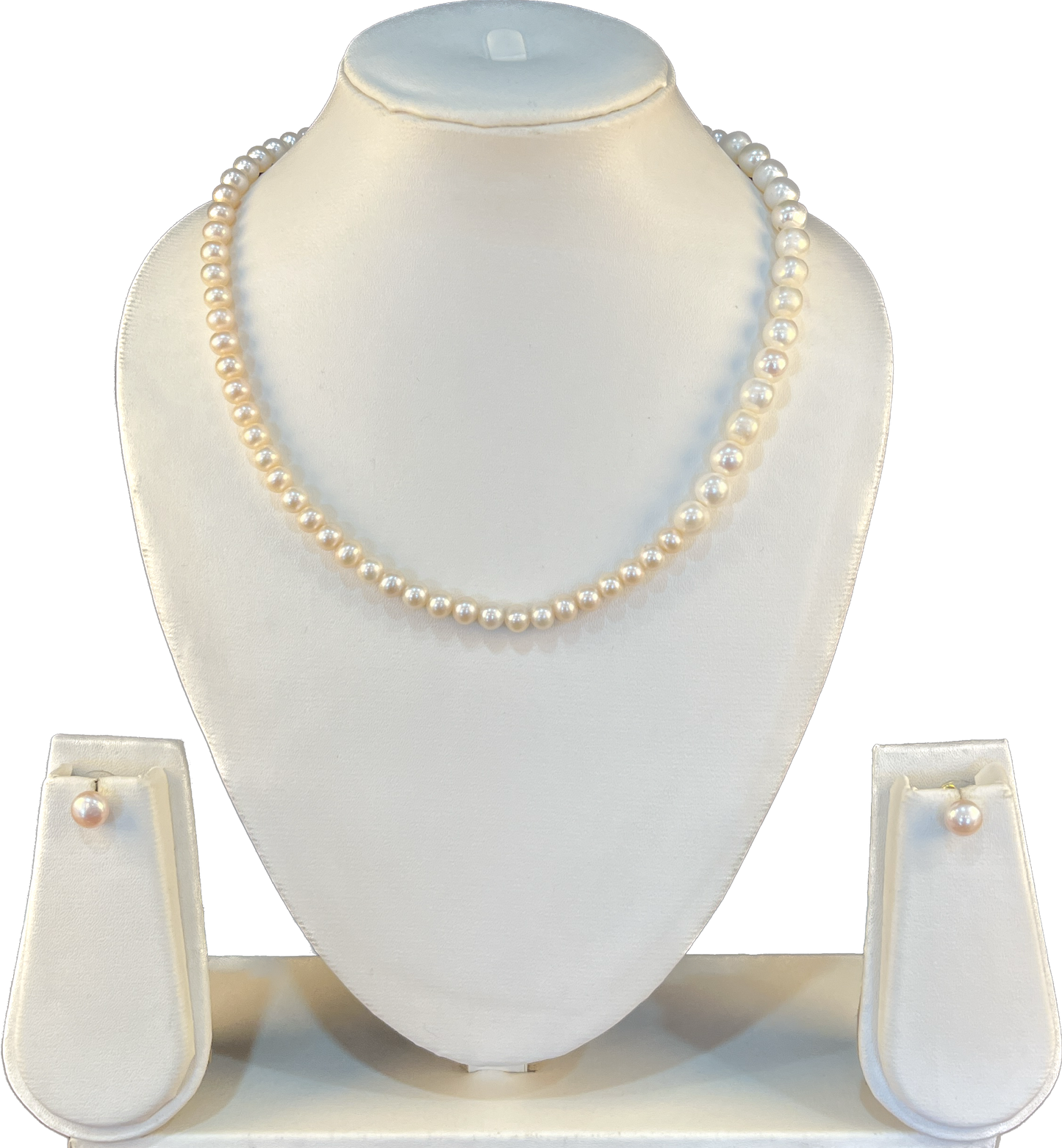 My Pearls 6mm Pink & 8 mm White Pearls Necklace set