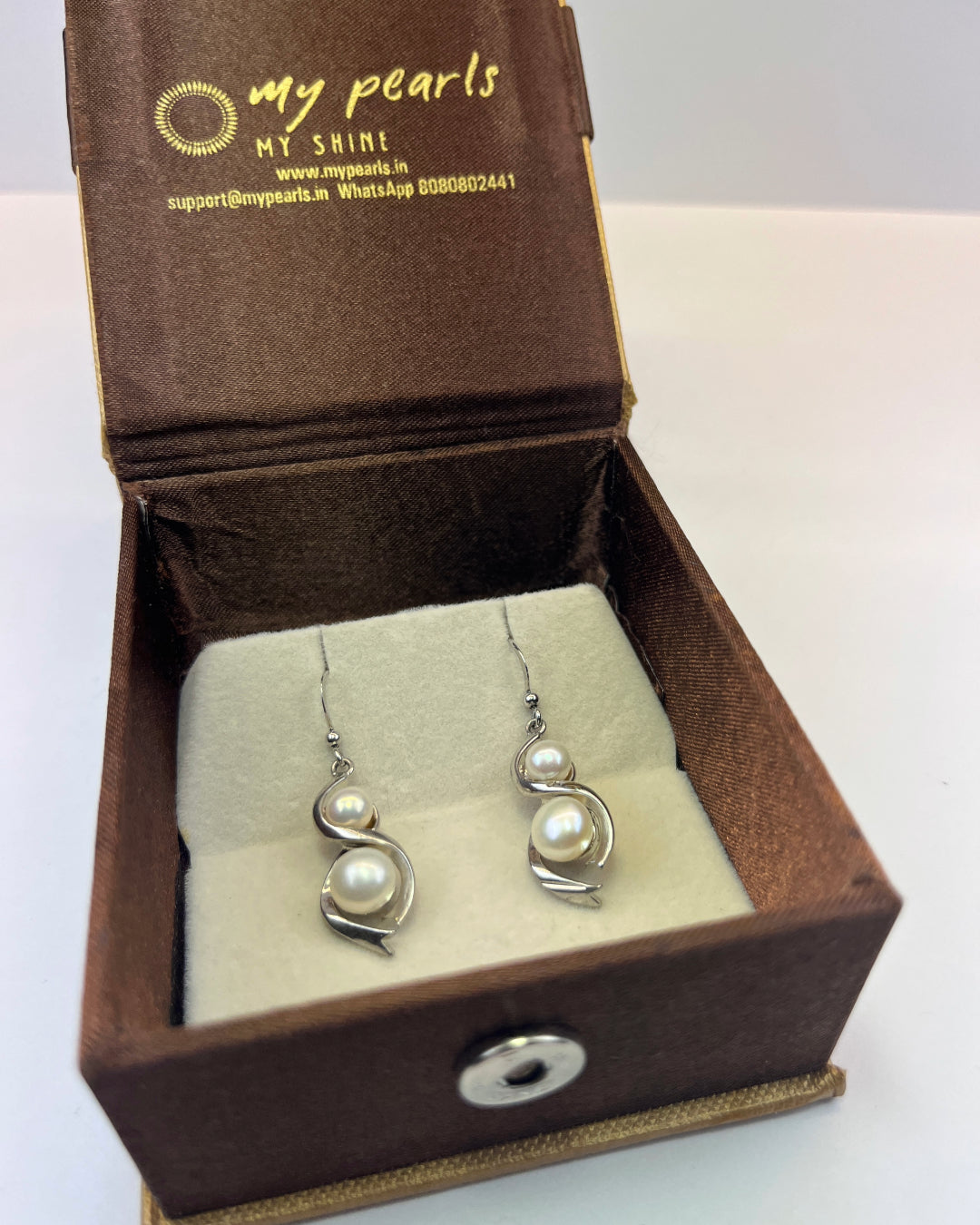 Mesmerizing White Pearl Hangings - Real Pearl Earrings
