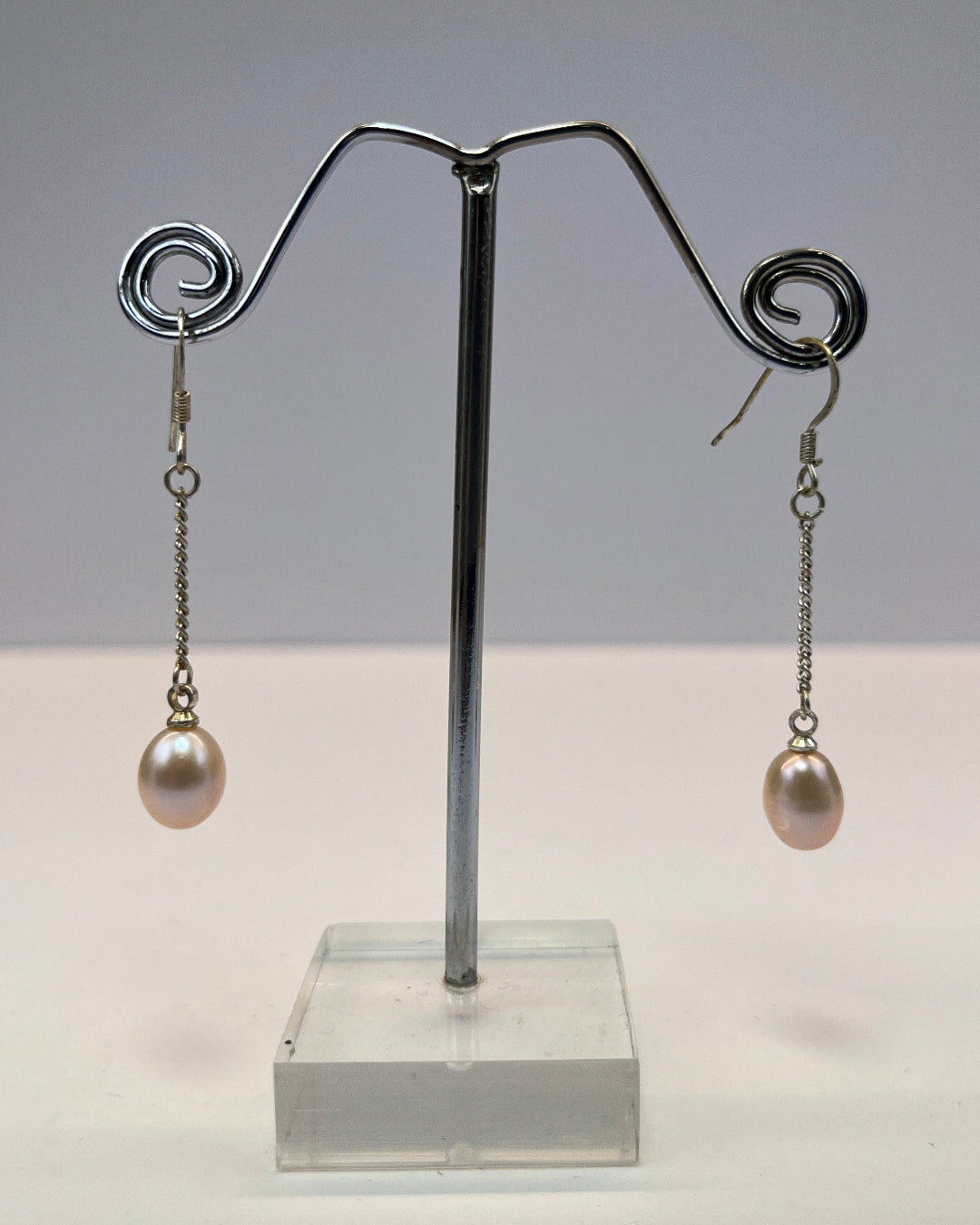 Delightful Pink Pearl Hangings - Real Pearl Earrings