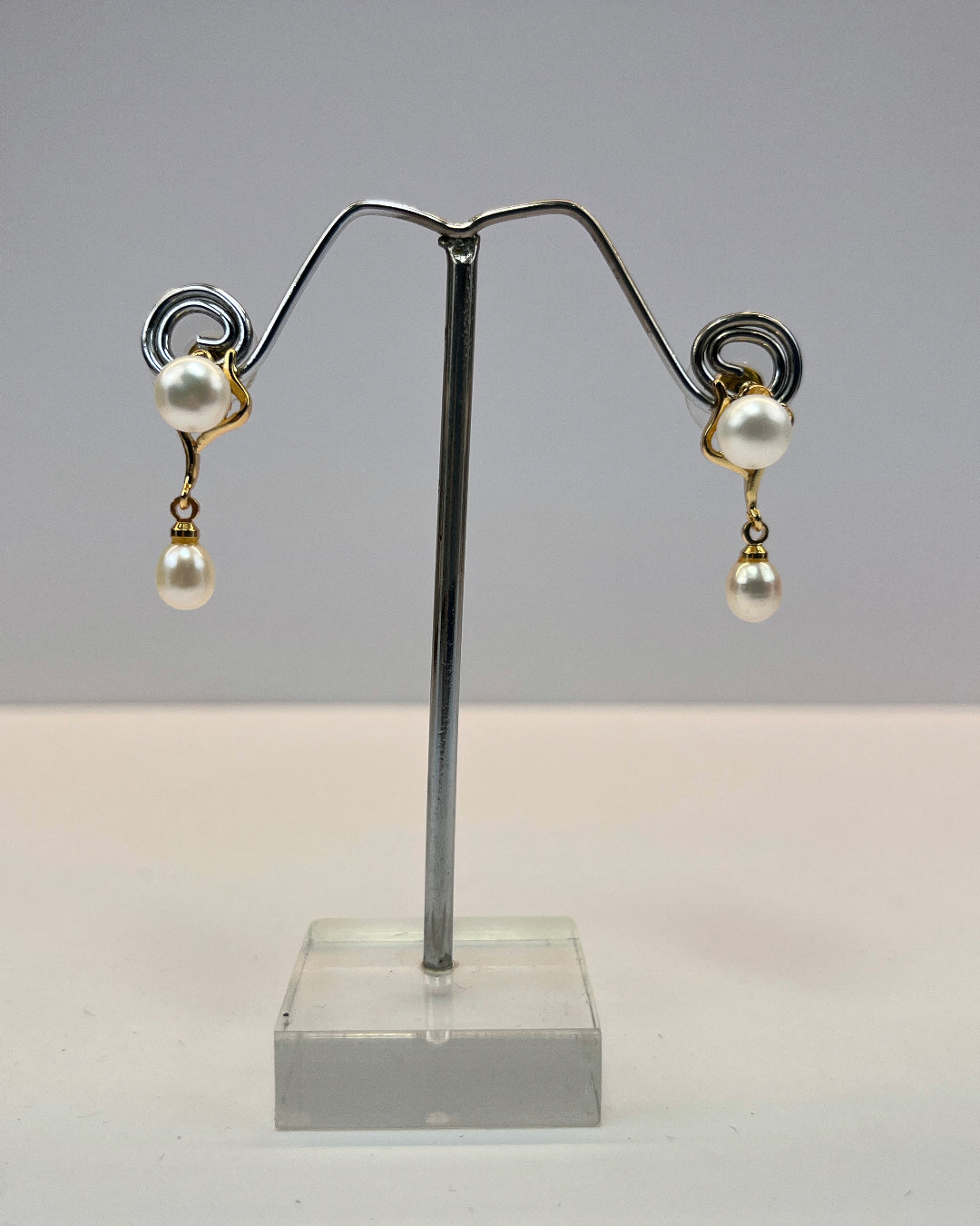 Lovable Cutesy White Pearl Hangings - Real Pearl Earrings