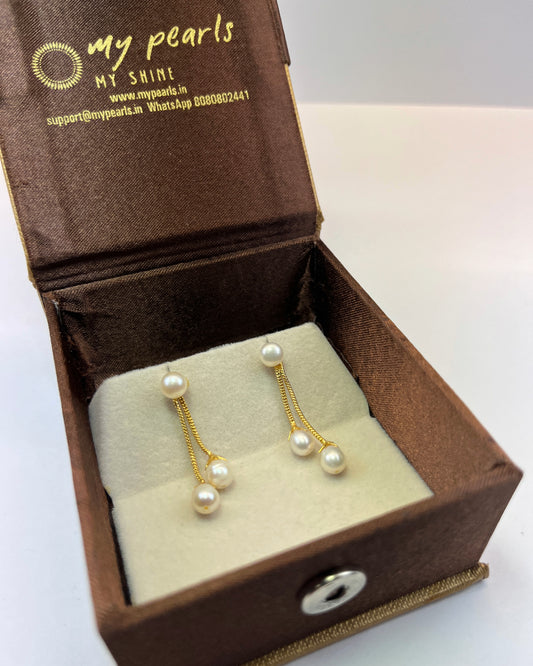 Exquisite White Pearl Hangings - Real Pearl Earrings