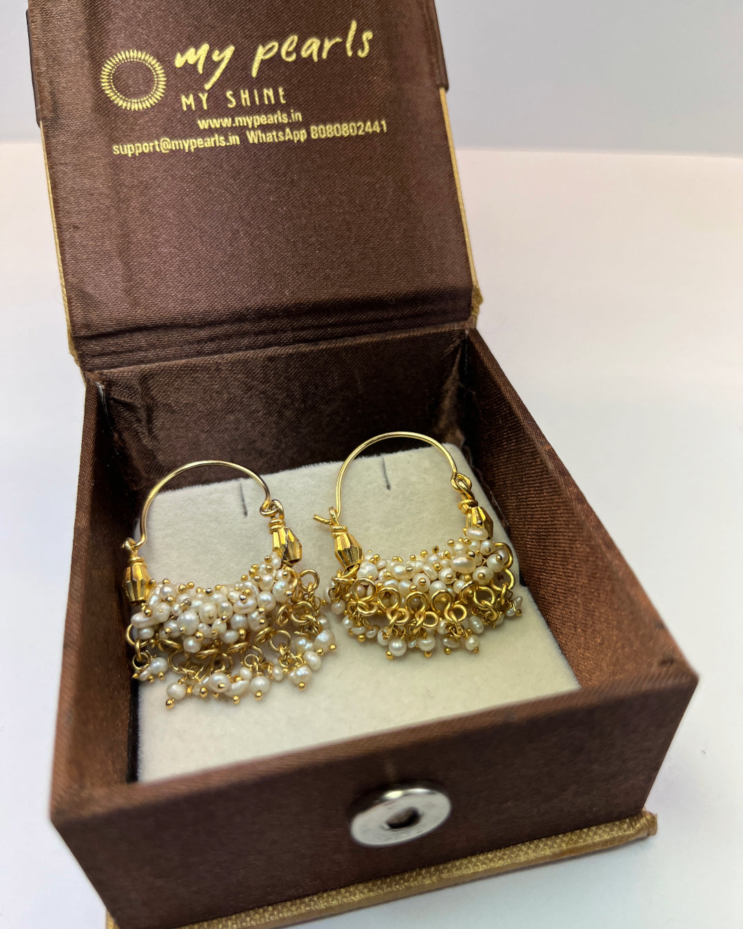 Spectacular White Seed Pearl Hangings - Real Pearl Earrings