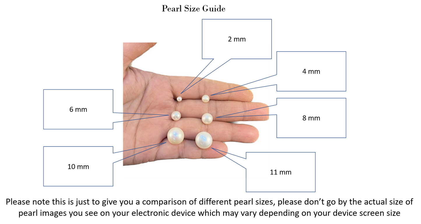 Mesmerizing 7 mm Button shaped Real Pearl Set with Hangings