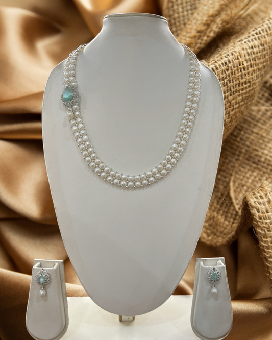 My Pearls Elegant Two Lines Long Pearl Set