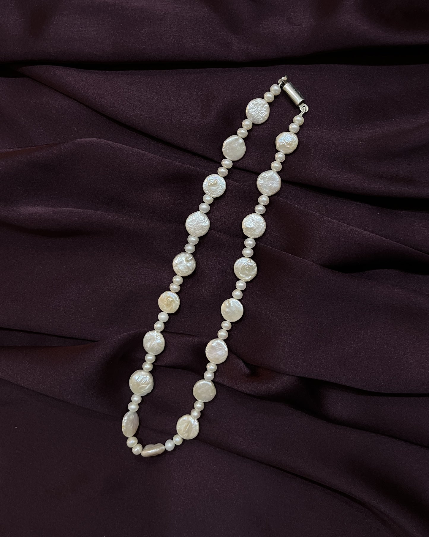 Mio - Fascinating combination of White Biwa pearls & 6 mm Round Pearls Set
