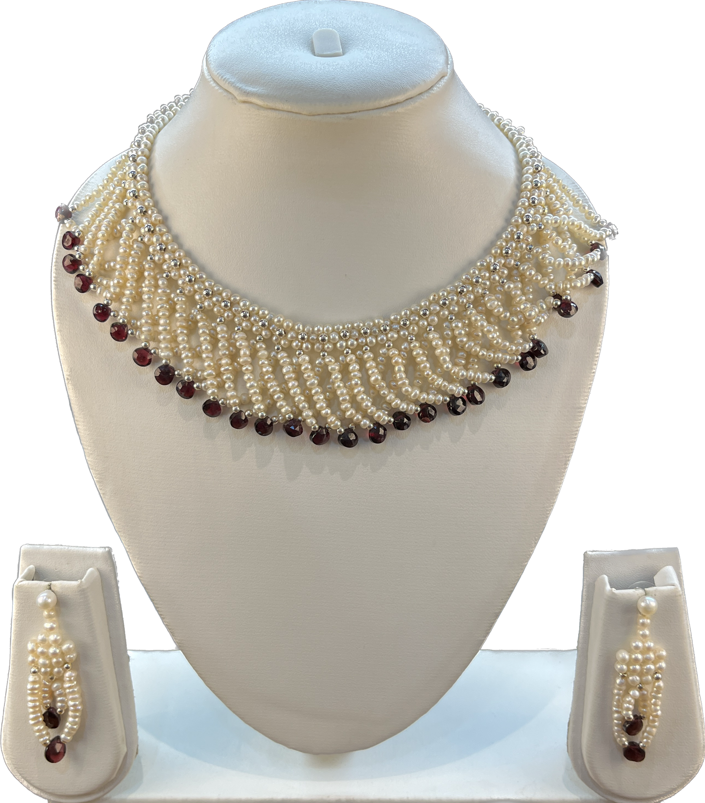 Shalvee - Splendid ~ 2-3 mm White Round Freshwater Pearls Multi Liner Necklace Set