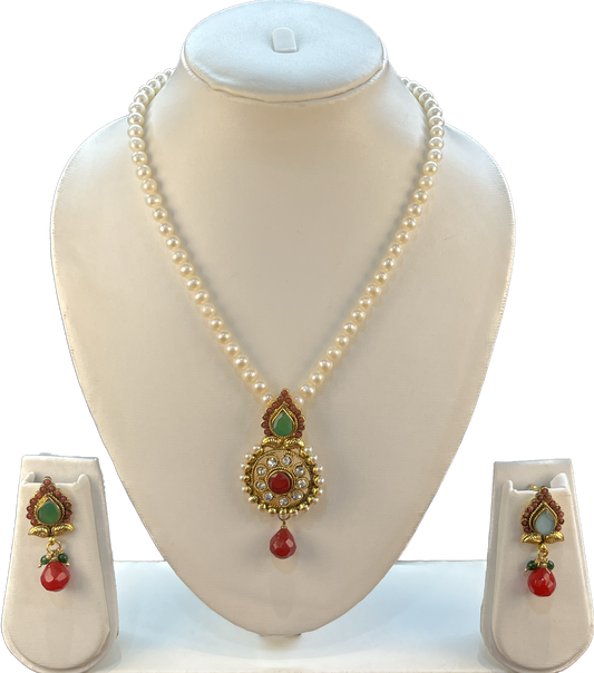 Riyanka - Charming 6 mm Freshwater Pearls Single Liner Necklace Set