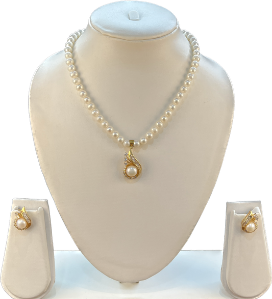 Mrugya - Attractive ~ 7 mm Freshwater Pearls Necklace Set