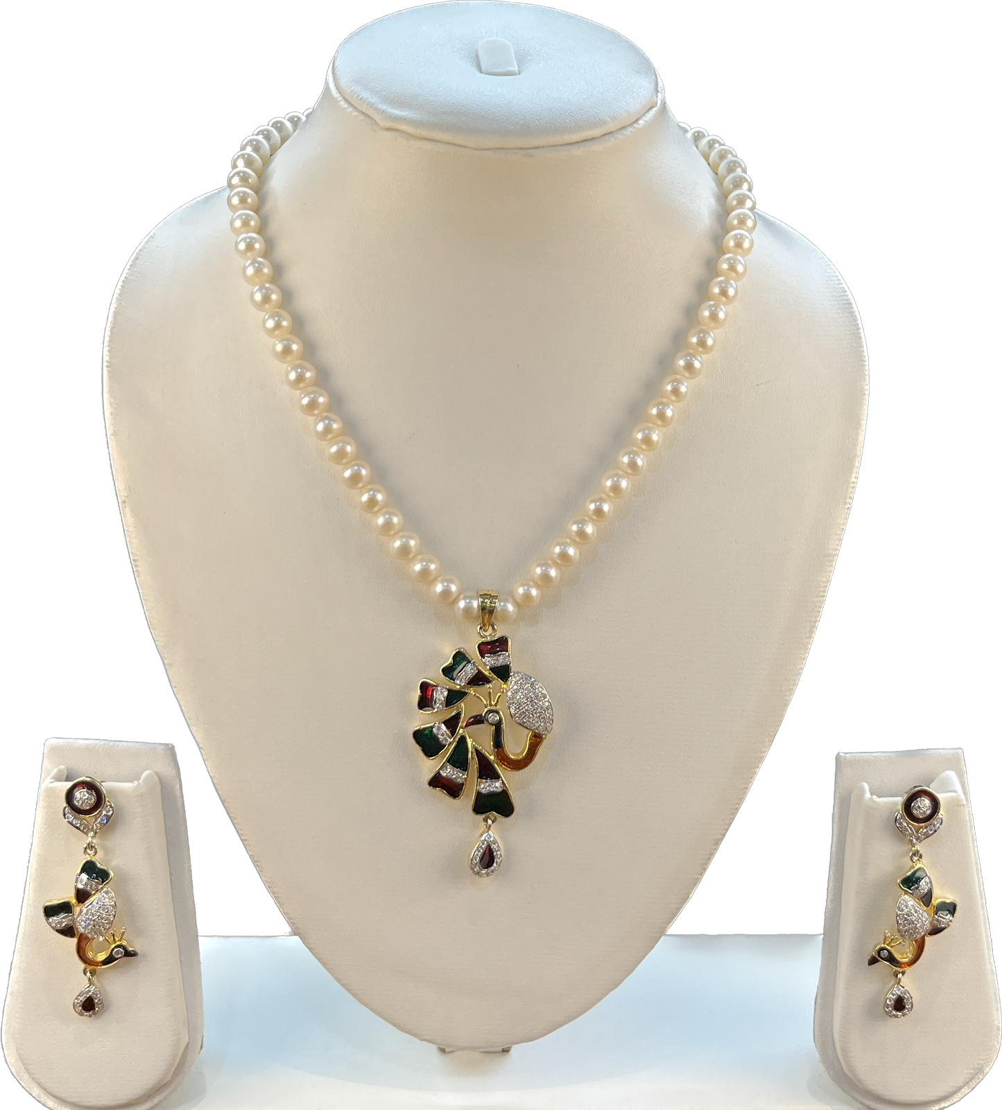 Aahna - Single Line 7 mm Pearl Necklace Set
