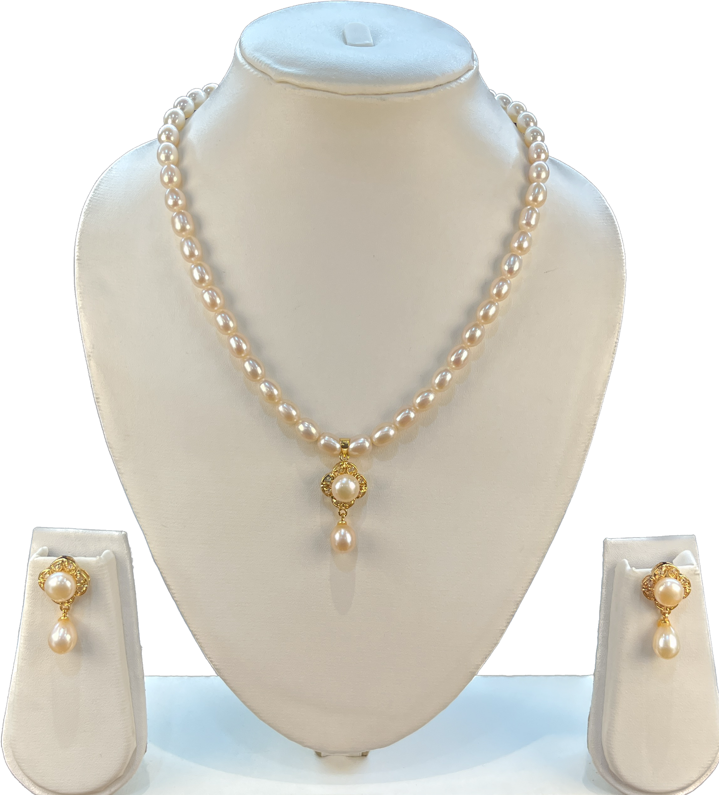 Rose - 7 mm Pearls Necklace Set