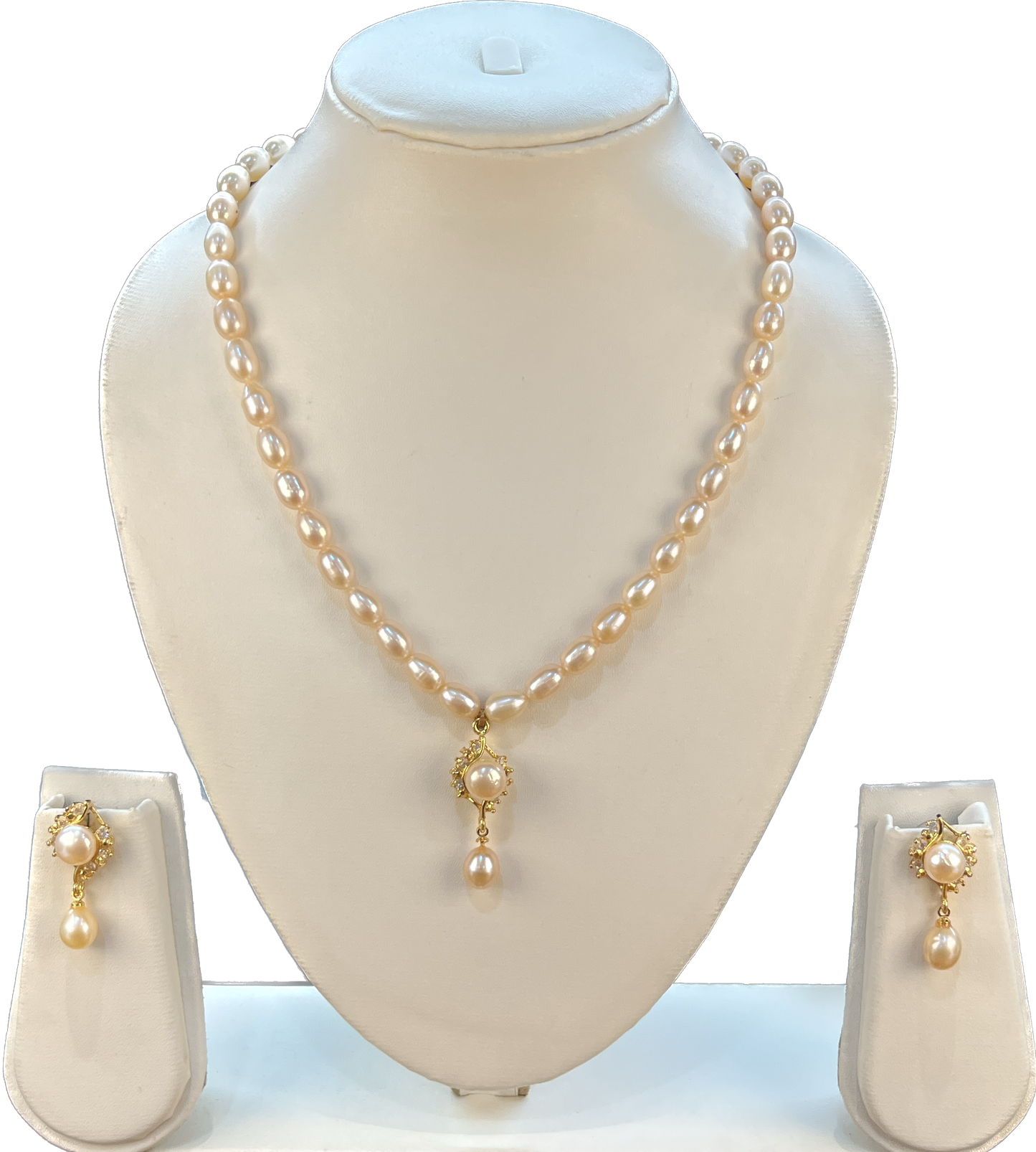 Blush - 7 mm Pearls Necklace Set