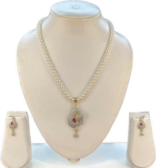 Sreeja - 6 mm Pearls Necklace Set