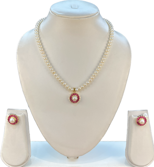 Suhika - 5 mm Pearls Necklace Set